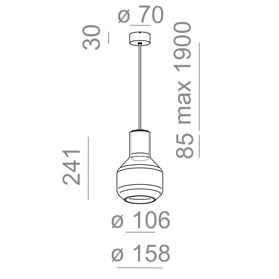 AQform Modern Glass Barrel Lampa Wisząca 50531-0000-U8-PH-13