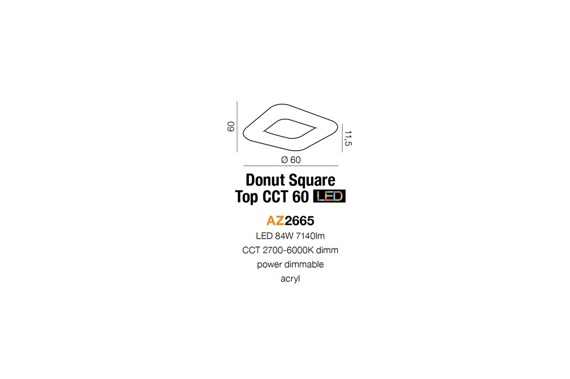 Azzardo Donut Square 60 AZ2665 Plafon z pilotem