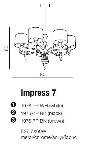 IMPRESS 7 1976-7P biały Lampa Wisząca AZZARDO AZ1106