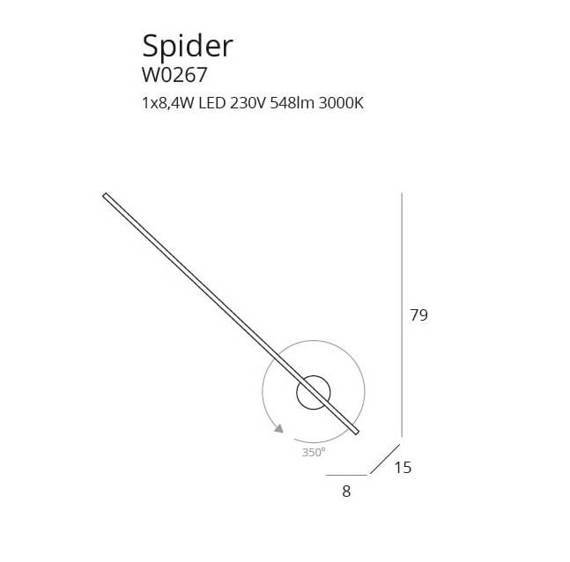 Kinkiet Ledowy Maxlight Spider W0267 Czarny IP44