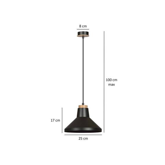 PADERN BLACK lampa wisząca czarny (1040/1) - Emibig